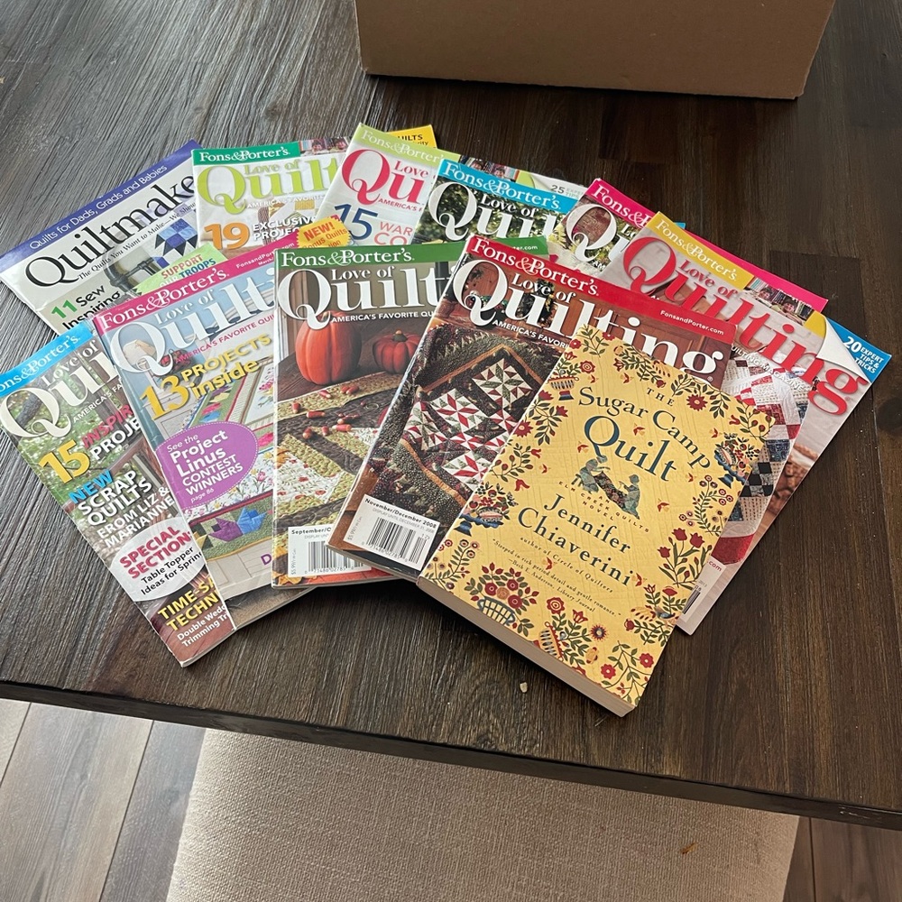 10 Quilt Magazines and 1 book